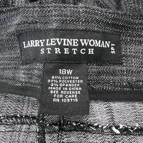 Larry Levine Pants Stretch Black Glen Plaid Zip Fly Pockets Women's Size 18W - Picture 7 of 13